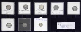 Ancient coins in lots - Roman coinage - A small collection of Roman Republican Denarii: P. Clodius Turrinus, Q. Marcius Pilipus, L. Piso Frugi, L. Hos...