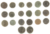 Ancient coins in lots - Roman coinage - A lot Roman small bronze Folles: Constantinus I and II, Licinius, Crispus, Valentinianus etc. - in total 20 pi...