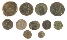 Ancient coins in lots - Roman coinage - A small but nice lot Roman coinage with 3 Antoniniani (ao. Trebonianus Gallus and Probus), an As of Nero (PACE...