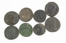 Ancient coins in lots - Roman coinage - A small lot Roman larger module Folles: Constantinus II, Diocletianus, Maxentius, Maximianus (3), Maximinus II...