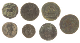 Ancient coins in lots - Roman coinage - A small lot Greek Roman bronzes: Septimius Severus, Traianus, Severus Alexander etc., in total 6 bronzes from ...
