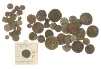 Ancient coins in lots - Miscellaneous - A mixed lot ancient coins: 3 Byzantine Folles, 4 Roman Sestertii (incl. Crispina, Hadrianus, Maximinus I Thrax...