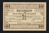Banknotes Netherlands - 1 Gulden 1916 Zilverbon (Mev. 02-2b/ AV 2.2b) - 1.11.1917 - XF+