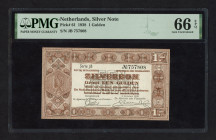 Banknotes Netherlands - 1 Gulden 1938 Zilverbon (Mev. 04-1b / AV 4.1b / PL4b / Pick 61) - PMG Gem. UNC 66 EPQ