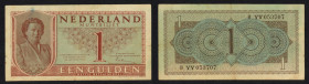 Banknotes Netherlands - 1 Gulden 1949 Juliana (PL7.p1 / Mev. 07-1a / AV 7.1) - # 8YY 053707 - PROEFSERIE / TESTSERIE in circulation, possibly only in ...