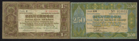 Banknotes Netherlands - 1 Gulden 1.2.1920 (Mev. 03-1a / AV 3.1a / Pick 15) - a.VF + 2½ Gulden 1.5.1922 (Mev. 12-1a (Mev. 12-4a) / AV 10.4a / P. 18) - ...