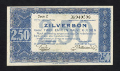 Banknotes Netherlands - 2½ Gulden 1938 Silver certificate (Mev. 13-1a / AV 11.1a / PL14a / Pick 62) - Serie Z - a.UNC/UNC