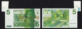 Banknotes Netherlands - 5 Gulden 1973 Vondel II Error (Mev. 24-1 / AV 19.1b.1 / Pick 95) - #1363942395 - spectacular misprint: top left corner paper f...
