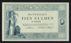 Banknotes Netherlands - 10 Gulden 1897 Convertible treasury note blue-gray PROOF (cf. Mev. 34 / cf. AV 24 / PL29.p1 / cf. Pick 2) - uniface - w/o sign...