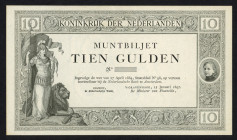 Banknotes Netherlands - 10 Gulden 1897 Convertible treasury note gray PROOF (cf. Mev. 34 / cf. AV 24 / PL29.p1 / cf. Pick 2) - uniface - w/o sign. and...