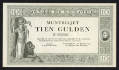 Banknotes Netherlands - 10 Gulden 1897 Convertible treasury note light gray PROOF (cf. Mev. 34 / cf. AV 24 / PL29.p1 / cf. Pick 2) - uniface - w/o sig...