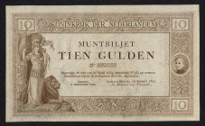 Banknotes Netherlands - 10 Gulden 1897 Convertible treasury note brown PROOF (cf. Mev. 34 / cf. AV 24 / PL29.p2 / cf. Pick 2) - both sides printed - w...