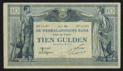 Banknotes Netherlands - 10 Gulden 1904 Arbeid en Welvaart I (Mev. 36-4b / AV 25.4b) - 23 mei 1917 - #MQ 92486 - VF