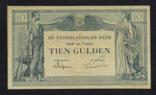 Banknotes Netherlands - 10 Gulden 4.7.1923 Arbeid en Welvaart II (Mev. 38-1b / AV 27.1b.3 / PL34.c2.b / Pick 35) - # LQ81831 - paper 35% linnen. Resin...