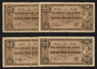 Banknotes Netherlands Oversea - Nederlands-Indië - 25 Gulden 1925, 1928, 1929 + 1930 J.P. Coen (P. 71a, b+c / PLNI22.3a1, a2, b+c) - all sign. varieti...