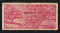 Banknotes Netherlands Oversea - Nederlands-Indië - 500 Gulden 1946 (P. 95 / PLNI29A.6) - small tears upper/lower margin - Fine