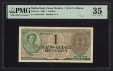 Banknotes Netherlands Oversea - Nederlands Nieuw Guinea - 1 Gulden 1950 Juliana (Mev. 300 / P. 4a) - PMG 35 Choice Very Fine