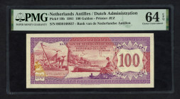 Banknotes Netherlands Oversea - Nederlandse Antillen - 100 Gulden 9.12.1981 St. Eustatius (P. 19b / PLNA17.5d) - PMG 64 Choice UNC EPQ