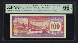 Banknotes Netherlands Oversea - Nederlandse Antillen - 100 Gulden 9.12.1981 St. Eustatius (P. 19b / PLNA17.5d) - PMG 66 Choice UNC EPQ