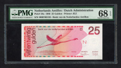Banknotes Netherlands Oversea - Nederlandse Antillen - 25 Gulden 31.3.1986 Flamingo (P. 24a / PLNA19.3a) - PMG Super Gem. UNC 68 EPQ