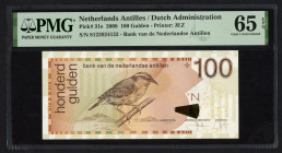 Banknotes Netherlands Oversea - Nederlandse Antillen - 100 Gulden 1.1.2008 (P. 31e) Suikerdiefje - PMG Gem. UNC 65 EPQ