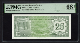 Banknotes Netherlands Oversea - Aruba - 25 Florin 1.1.1986 (P. 3) - PMG Superb Gem. UNC 68 EPQ