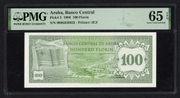 Banknotes Netherlands Oversea - Aruba - 100 Florin 1.1.1986 (P. 5) - PMG Gem. UNC 65 EPQ