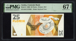 Banknotes Netherlands Oversea - Aruba - 25 Florin 1.1.1990 - Rattlesnake at right ( P. 8) - Superb Gem. UNC 67 EPQ