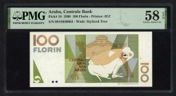 Banknotes Netherlands Oversea - Aruba - 100 Florin 1.1.1990 Frog (P. 10) - PMG Choice a.UNC 58 EPQ
