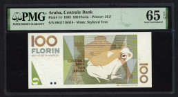 Banknotes Netherlands Oversea - Aruba - 100 Florin 16.7.1993 Frog (P. 14) - PMG Gem. UNC 65 EPQ