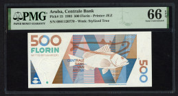 Banknotes Netherlands Oversea - Aruba - 500 Florin 16.7.1993 Fish (P. 15) - PMG Gem. UNC 66 EPQ