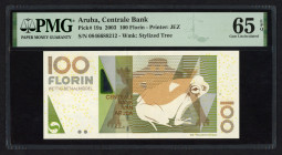 Banknotes Netherlands Oversea - Aruba - 100 Florin 1.12.2003 Frog (P. 19a) - PMG Gem. UNC 65 EPQ