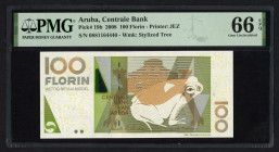Banknotes Netherlands Oversea - Aruba - 100 Florin 1.7.2008 Frog (P. 19b) - PMG Gem. UNC 66 EPQ
