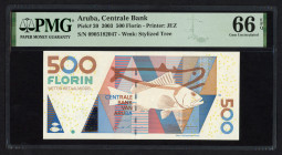 Banknotes Netherlands Oversea - Aruba - 500 Florin 1.12.2003 Fish (P. 20) - PMG Gem. UNC 66 EPQ