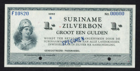 Banknotes Netherlands Oversea - Suriname - 1 Gulden ND (1940 design) Zilverbon/Treasury note SPECIMEN diagonally in blue + 2 punch holes (P. 105s1 / P...