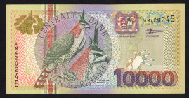 Banknotes Netherlands Oversea - Suriname - 10.000 Gulden 1 januari 2000 bonte kuifarend (P. 153) - Total 10 pcs. in VF
