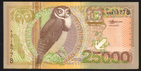 Banknotes Netherlands Oversea - Suriname - 25000 Gulden 1.1.2000 Owl (P. 154) - VF