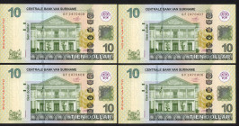 Banknotes Netherlands Oversea - Suriname - 10 dollar 2012 (6) + 2019 (6) (P. 163a and P. unl. / PLSD2.2c and PLSD -) - Total 12 pcs in UNC