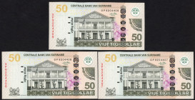Banknotes Netherlands Oversea - Suriname - 50 dollars 2010 (P. 165a / PLSD2.4b) - Total 7 pcs. in UNC