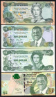 World Banknotes - Bahamas - Central Bank - ½ Dollar 2001 Queen Elizabeth II (P. 68), 1 Dollar 2001, 2002, 2008, 2015 (P. 69, 70, 71, 71A) + 5 Dollars ...