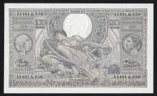 World Banknotes - Belgium - 100 Francs / 20 Belgas 1943 Woman reclining among flowers (P. 112) sign. Sontag/Goffin - Total 4 pcs. - AU/UNC.