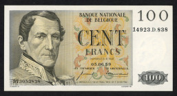 World Banknotes - Belgium - 100 Francs 05.06.1959 (P. 129) - a.UNC