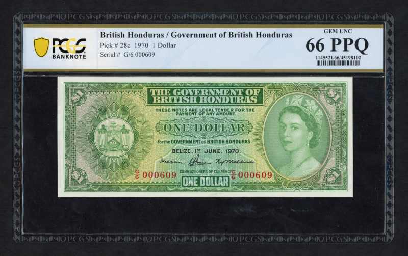 World Banknotes - British Honduras - 1 Dollar 1.6.1970 Government of British Hon...