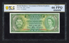 World Banknotes - British Honduras - 1 Dollar 1.6.1970 Government of British Honduras, Queen Elizabeth II on right (P. 28c) - PCGS Gem UNC 66 PPQ..