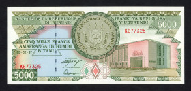World Banknotes - Burundi - 5000 Francs 5.2.1997 Parliament house (P. 40) - UNC.
