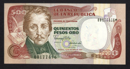 World Banknotes - Colombia - 500 Pesos Oro 12.10.1990 (P. 431r) - Replacement - UNC.