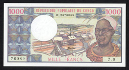 World Banknotes - Congo - Republic - 1000 Francs ND (1978) Banque des Etats de l'Afrique Centrale (P. 3c) - UNC.