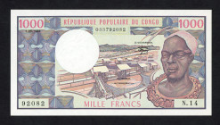 World Banknotes - Congo - Republic - 1000 Francs 1.6.1984 Industrial plant at center (P. 3e) - aUNC.