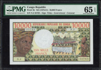 World Banknotes - Congo - Republic - 10.000 Francs ND (1978-81) Banque des Etats de l'Afrique Centrale (P. 5b) - PMG Gem UNC 65 EPQ.