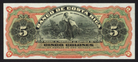 World Banknotes - Costa Rica - 5 Colones 1908 unsigned remainder (P. S173r) - series C - UNC